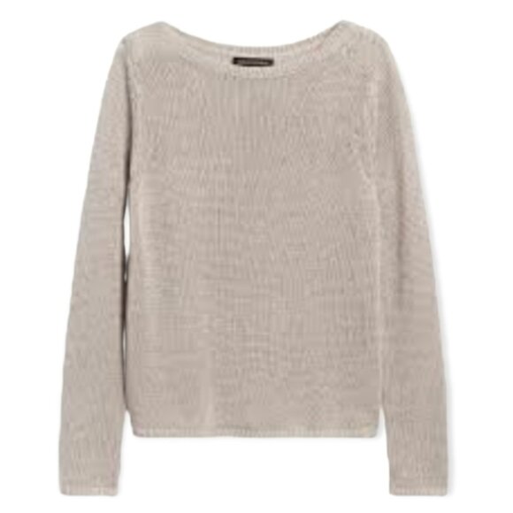 Banana Republic | Linen Blend Grey Crew Neck Sweater - Picture 1 of 6